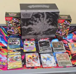 Pokemon Centre Elite Trainer Box Pitch Black ETB open with all cards and hits - Image 1