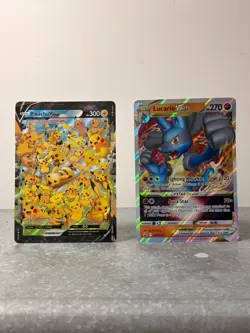 Jumbo Pokemon Card Lot - Pikachu V-Union SWSH141 & Lucario VSTAR SWSH214 - Image 1