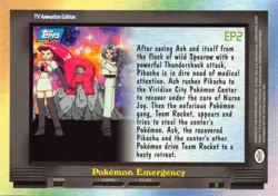 EP2 Pokemon Emergency - BLUE LOGO - SILVER HOLO - TOPPS TV POKEMON CARD - NM/LP - Image 2