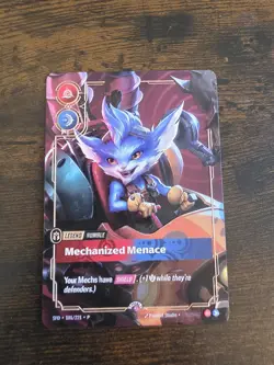 Riftbound METAL Card - Rumble Mechanized Menace - Prize Wall Exclusive - Image 1