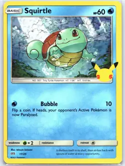 Squirtle - 17/25 017/025 Near Mint McDonald's 25th Anniversary Promos Pokemon - Image 1