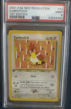 Pokemon TCG Farfetch'd Neo Revelation 43/64 Regular 1st Edition Common Psa 9 - Image 1