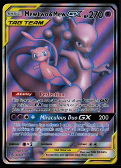 Mewtwo & Mew GX 222/236 Unified Minds Rare Ultra Pokemon - Image 1