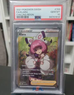 PSA 10 Klara Chilling Reign 194 Holo Pokemon Graded Slab Trainer GEM MT - Image 1
