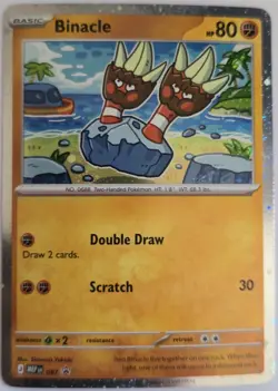 Pokemon TCG Pitch Black MEP 087 Binacle Black Star Promo Cosmos Holo NM - Image 1
