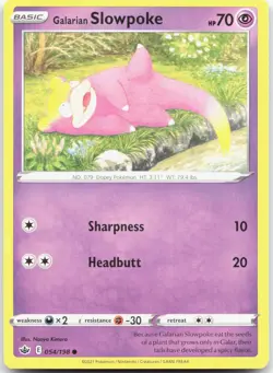 GALARIAN SLOWPOKE 054/198 Pokemon Card Chilling Reign Near Mint - Image 1