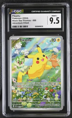 Pikachu 088 Adventure Chest Black Star Promos Pokemon CGC 9.5 Mint+ - Image 1