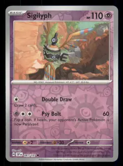 Sigilyph Reverse Holo Surging Sparks #081/191 Common Pokemon TCG NM - Image 1