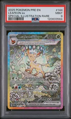 2025 POKEMON PRE EN-PRISMATIC EVOLUTIONS #144 LEAFEON EX PSA 9 - Image 1