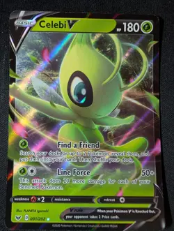 Celebi V 001/202 NM Pokemon TCG SWSH01: Sword & Shield Base Set - Image 1