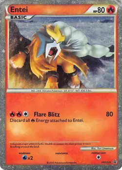Entei HGSS20 Promo HGSS Black Star Promos Pokemon Damaged - Image 1