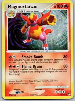 MAGMORTAR 12/123 HOLO RARE MYSTERIOUS TREASURES POKEMON DAMAGED - Image 1