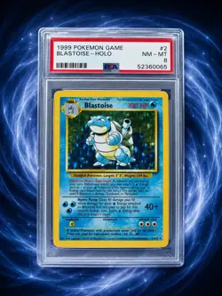 Pokemon Blastoise Holo Base Set 2/102 1999-2000 PSA 8 - Image 1