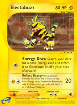1x Electabuzz - 76/165 - Uncommon Moderately Played Pokemon G2 - Expedition - Image 1