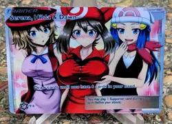 Pokemon Serena Hilda & Dawn Anima Waifu Doujin ACG DIY Trainer Art Card Holo - Image 1