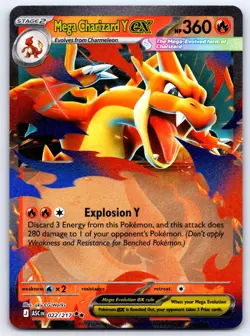 Mega Charizard Y ex 022/217 Double Rare ASC Ascended Heroes Pokemon Holo NM - Image 1
