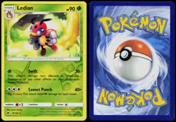LEDIAN 10/147 Burning Shadows Pokemon Reverse Holo Rare Near Mint - Image 3