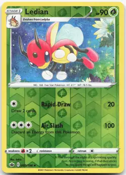 LEDIAN 005/198 Chilling Reign Pokemon Reverse Holo Uncommon Near Mint - Image 1