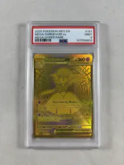 2025 POKEMON MEGA EVOLUTION #187/132 GARDEVOIR EX MEGA GOLD HYPER RARE PSA 9 - Image 1