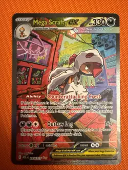 Pokemon Mega Scrafty EX 285/217 Ascended Heroes SIR - NM slight mark see photos - Image 1