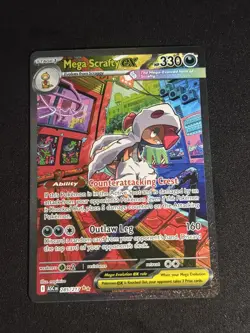 Pokemon Mega Scrafty EX 285/217 Ascended Heroes SIR - NM+ Pack Fresh - English - Image 1