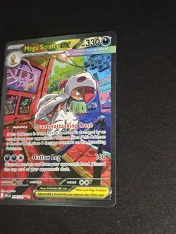 Pokemon Mega Scrafty EX 285/217 Ascended Heroes SIR - NM+ Pack Fresh - English - Image 2