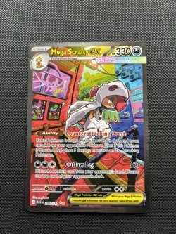 Pokemon Mega Scrafty EX 285/217 Ascended Heroes SIR - NM+ Pack Fresh - English - Image 1