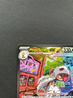 Pokemon Mega Scrafty EX 285/217 Ascended Heroes SIR - NM+ Pack Fresh - English - Image 3
