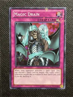YuGiOh! - Magic Drain BP01-EN090 Starfoil Rare 1st Edition Moderately Played - Image 1