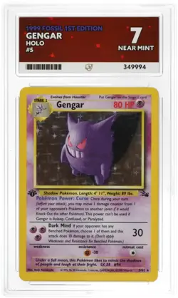 Gengar 5/62 Fossil 1st Edition WOTC Holo Pokemon 1999 Vintage Card Ace 7 - Image 1