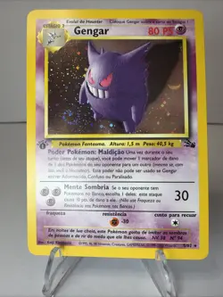 Pokemon Gengar Holo 5/62 1st Edition Fossil Vintage - SWIRL 🌀💫 PORTUGUES - Image 1