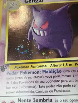 Pokemon Gengar Holo 5/62 1st Edition Fossil Vintage - SWIRL 🌀💫 PORTUGUES - Image 2