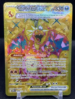 Pokemon TCG Gold Charizard EX Holo Card 228/197 Sv03: Obsidian Flames 353 M3 - Image 1