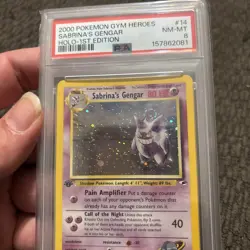 Sabrina's Gengar 2000 Pokemon Gym Heroes 1st Edition #14 Holo PSA 8 - Image 2