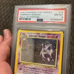 Sabrina's Gengar 2000 Pokemon Gym Heroes 1st Edition #14 Holo PSA 8 - Image 3