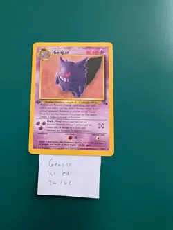 Pokemon Gengar 1st Edition Card 20/62 Non-Holo Rare Fossil LP/MP - Image 1