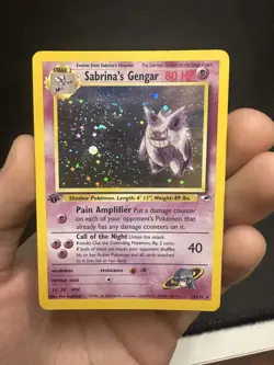 Pokemon TCG Sabrina's Gengar Holo Rare 1st Edition Gym Heroes 14/132 SWIRL MP - Image 2