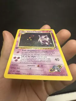 Pokemon TCG Sabrina's Gengar Holo Rare 1st Edition Gym Heroes 14/132 SWIRL MP - Image 3