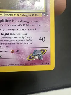 Pokemon TCG Sabrina's Gengar Holo Rare 1st Edition Gym Heroes 14/132 SWIRL MP - Image 4