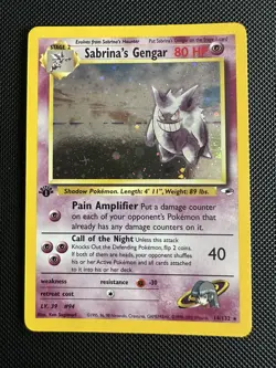 Pokemon TCG 1st Edition Holo Rare Sabrina's Gengar Gym Heros 14/132 - Image 2
