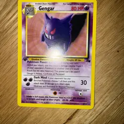 Pokemon Gengar TCG 1st Edition Fossil 5 non Holo Unlimited Rare Card - Image 1