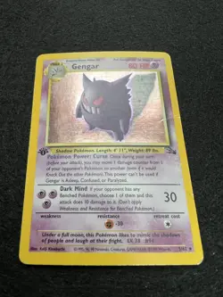 Pokemon 1st Edition Gengar Fossil 5/62 Holo Rare (Holo Bleed) Read - Image 3