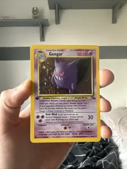 Pokemon TCG Gengar 1st Edition Holo Card Fossil 5/62 Near Mint - Image 1