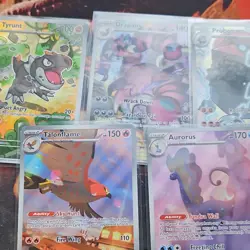 Nintendo Pokemon TCG Holo Full Art 5-Card Lot Tyrunt Talonflame Aurorus More - Image 1