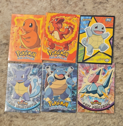 Topps Pokemon Stage 1 Trading Card Lot 6 Charmander Squirtle Blastoise English - Image 1
