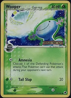 NM- Stamped Wooper δ Pokemon Card | Reverse Holo | EX Dragon Frontiers 71/101 - Image 1