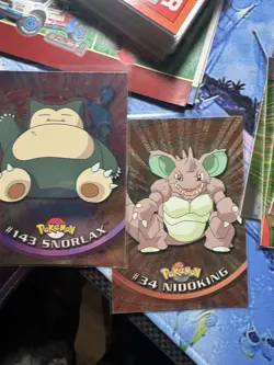 Snorlax And Nidoking Topps Pokemon Tv Animation Foil Card Lot - Image 1