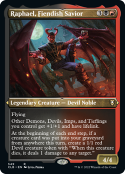 Raphael, Fiendish Savior - Foil Etched Commander Legends: Battle for Baldur's Ga - Image 1
