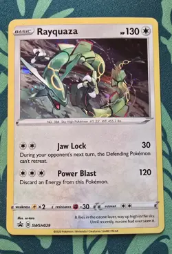 Pokemon TCG Rayquaza SWSH029 Promo 2020 Holo Near Mint - Image 1