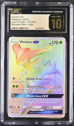 Virizion GX Lost Thunder Holo Card 217/214 Secret Ultra Rare CGC PRISTINE 10 - Image 1